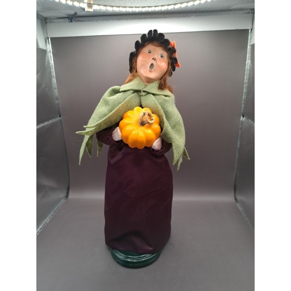 Other - BYERS' CHOICE LTD.2011 WITCH WITH PUMPKIN Satin Dress Black Hat Artist Signed